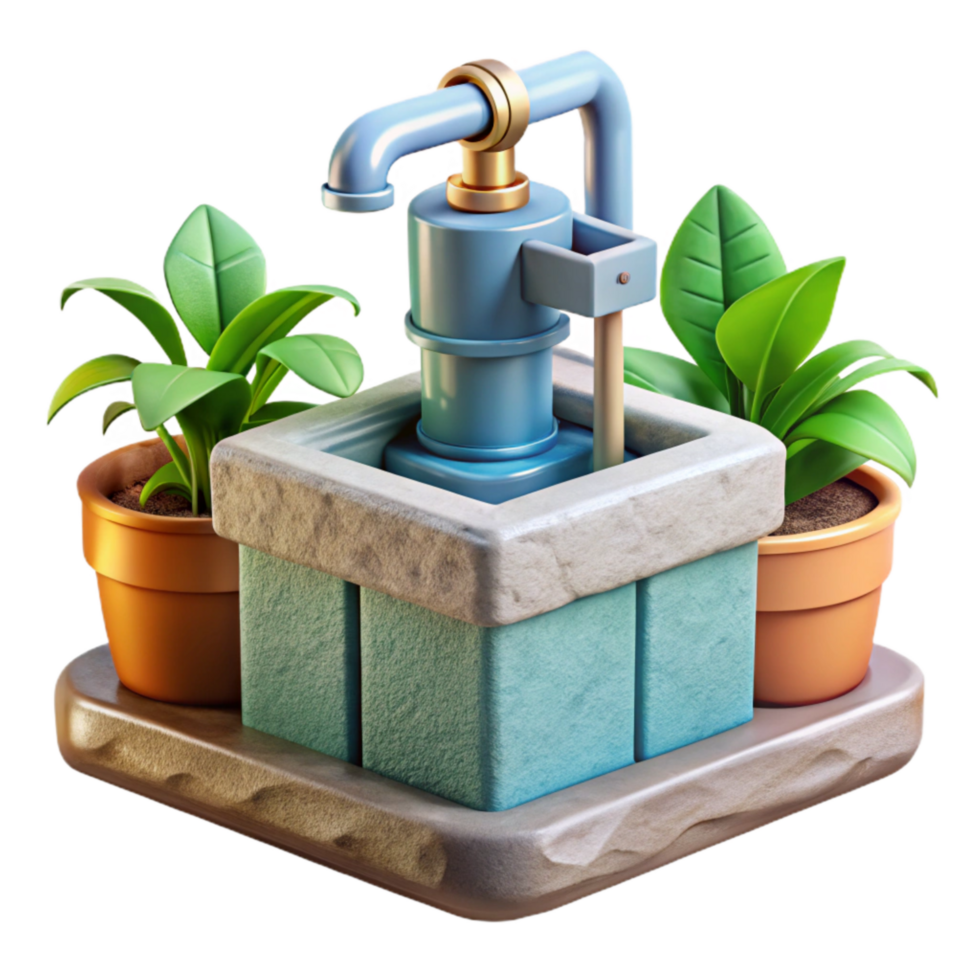 vibrant abstract Hydroponic System with Water Pump Detail Cutout png