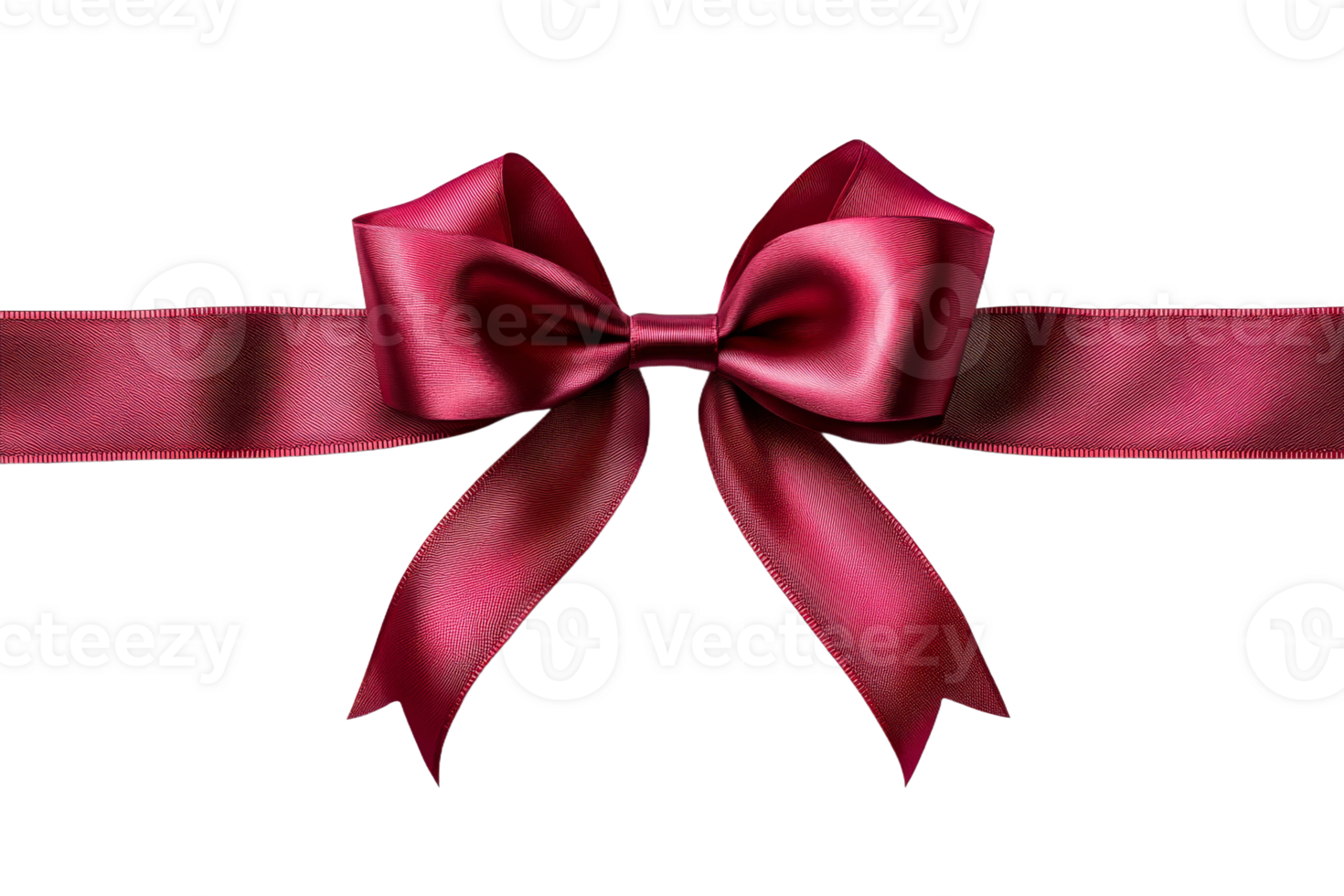 Elegant red ribbon bow with satin finish design png