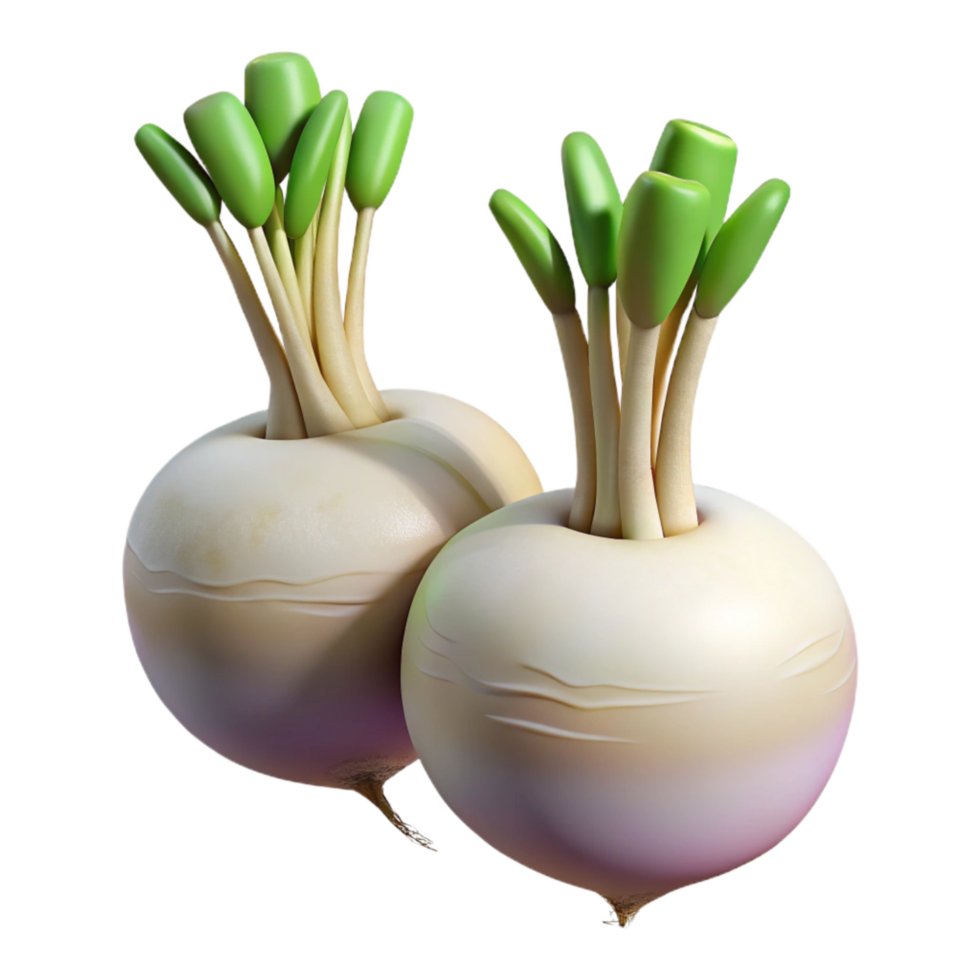 elegant vintage Hydroponic Turnips White Roots Isolated authentic png