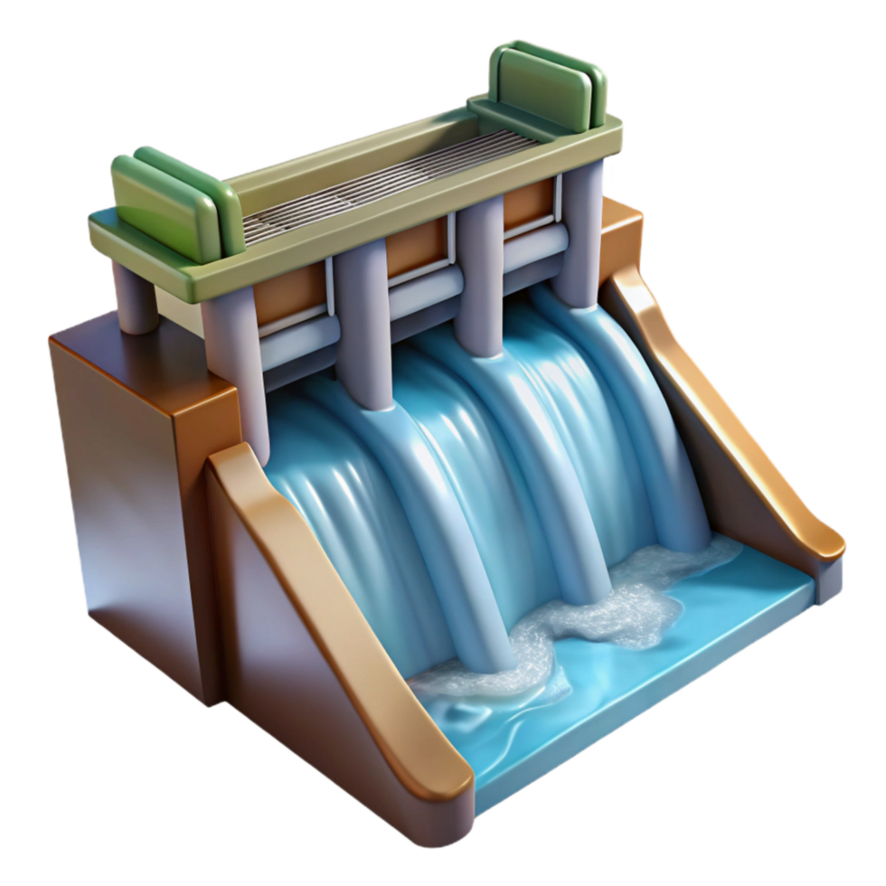 extraordinary artistic Hydropower Dam Water Flow Close Up Cutout authentic png