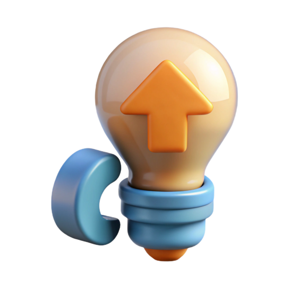 beautiful modern Idea Development Icon Cutout with Upward Arrow and Transparent Background png