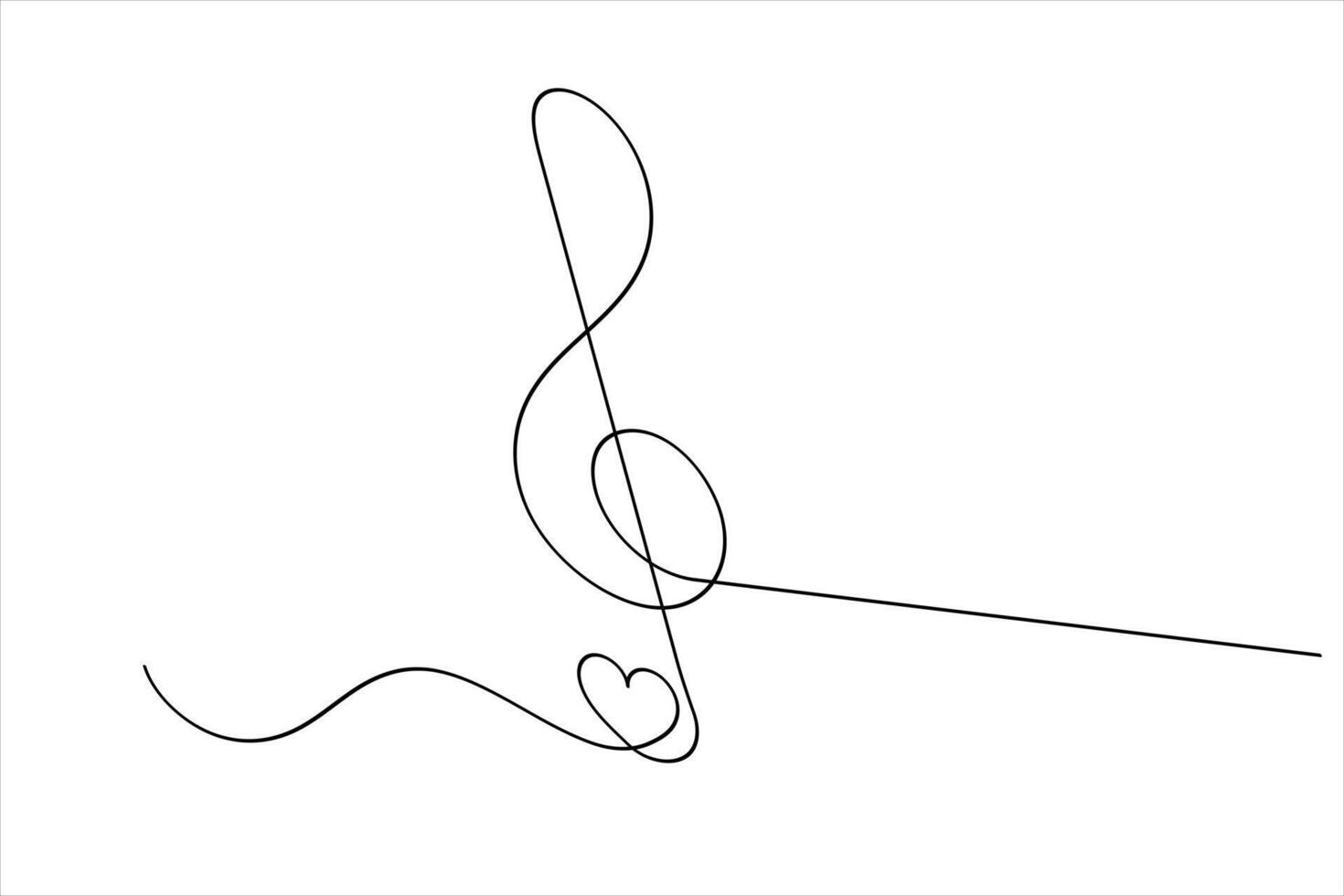Music notes single line art drawing vector