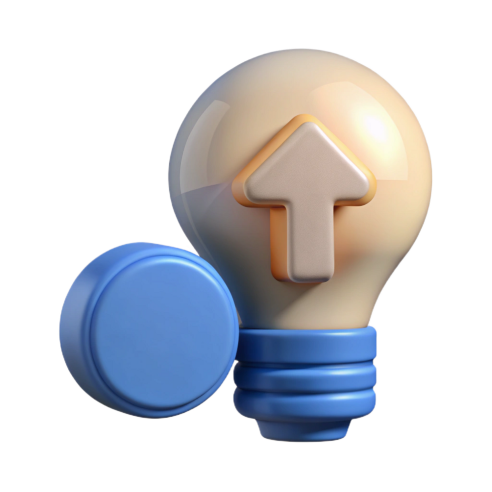 beautiful artistic Idea Development Icon Cutout with Upward Arrow and Transparent Background authentic png