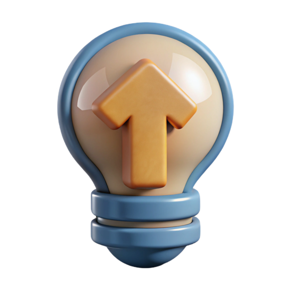 beautiful creative Idea Development Icon Cutout with Upward Arrow and Transparent Background high quality png