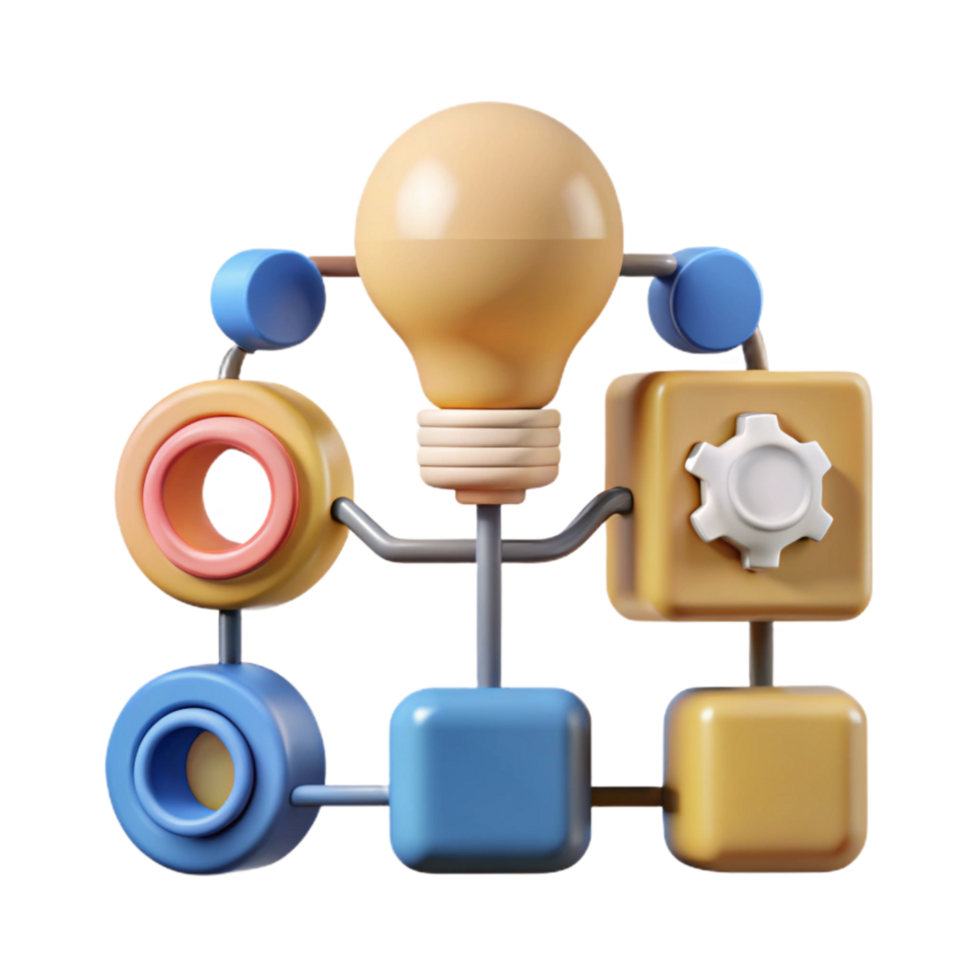 wonderful rustic Idea Generation Process Isolated with Flowchart and Icons original png