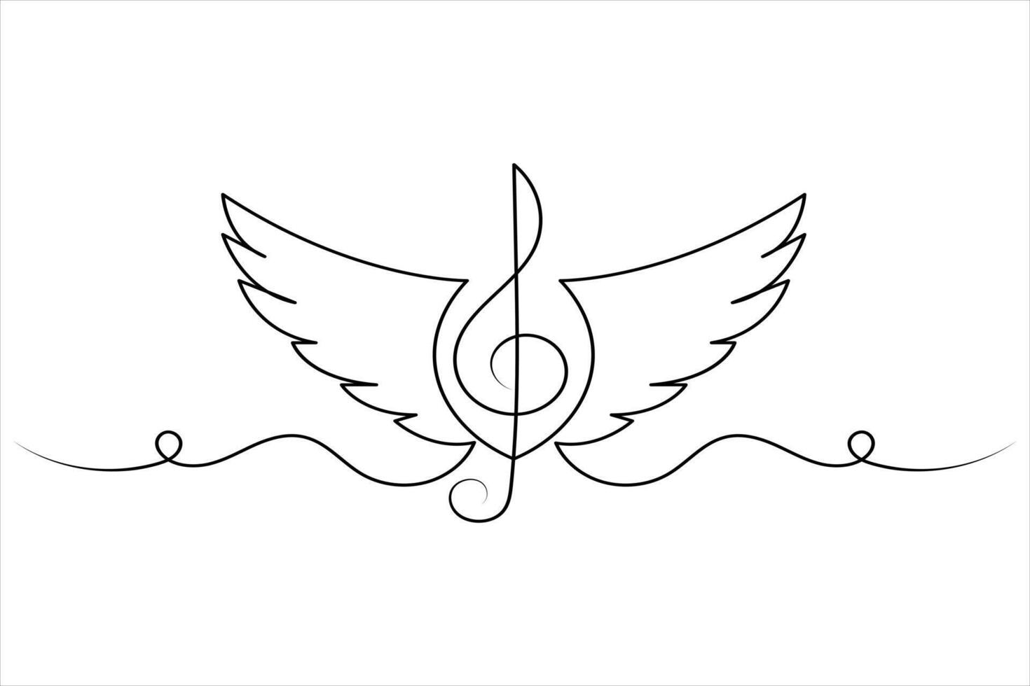 Music notes single line drawing vector