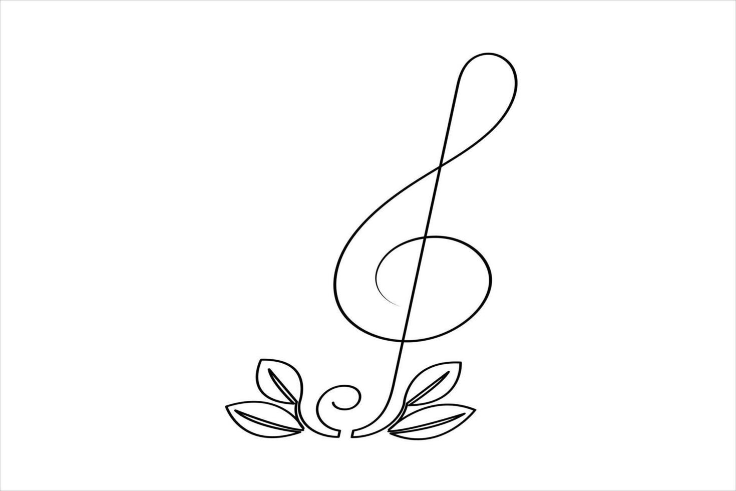 Music notes single line drawing icon vector