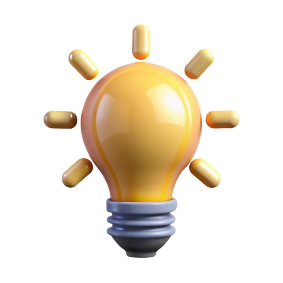 impressive vintage Idea Light Bulb Icon Transparent Background with Soft Glow high quality png