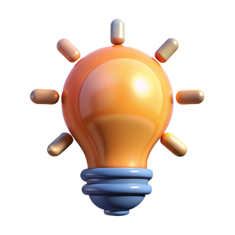 stunning classic Idea Light Bulb Icon Transparent Background with Soft Glow genuine png