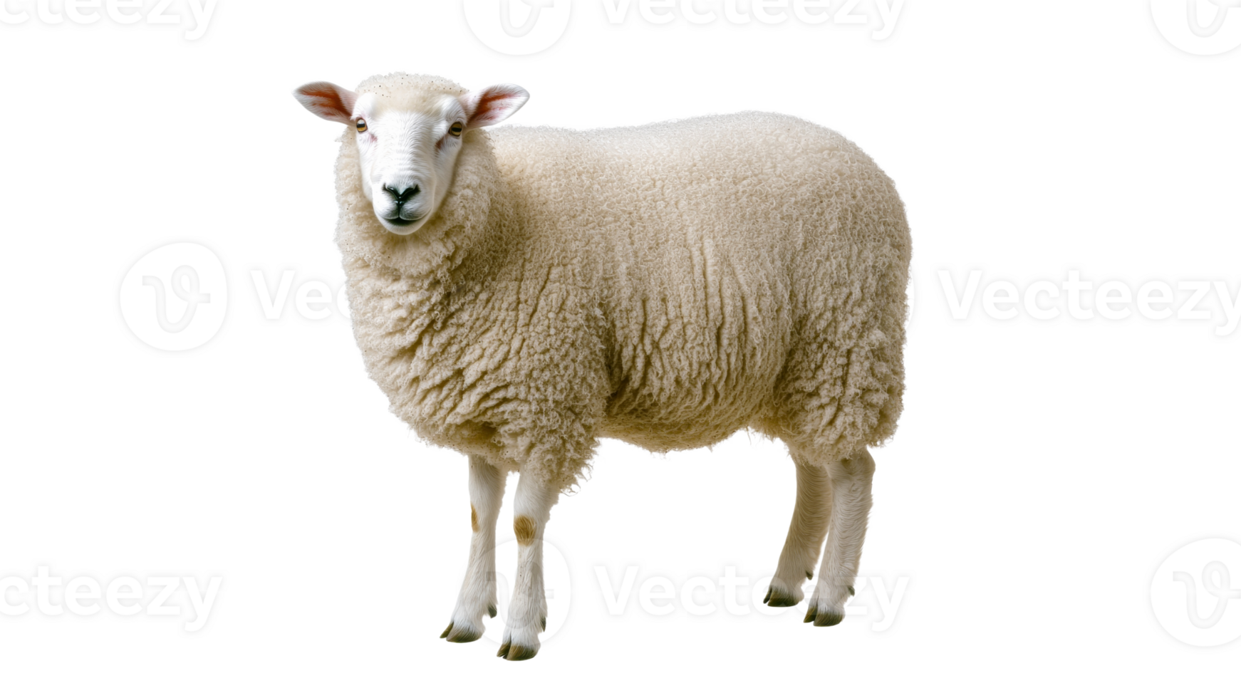 Sheep standing quietly in a bright setting transparent png