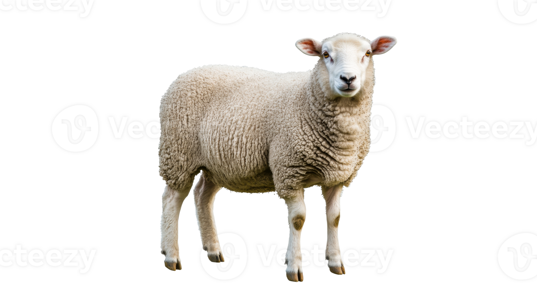 Curious sheep standing in bright setting png
