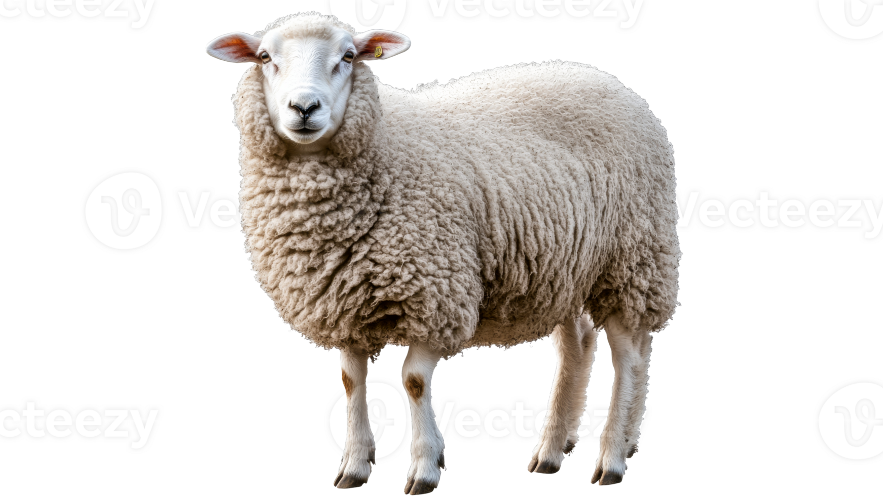 Fluffy sheep standing on a clean background png