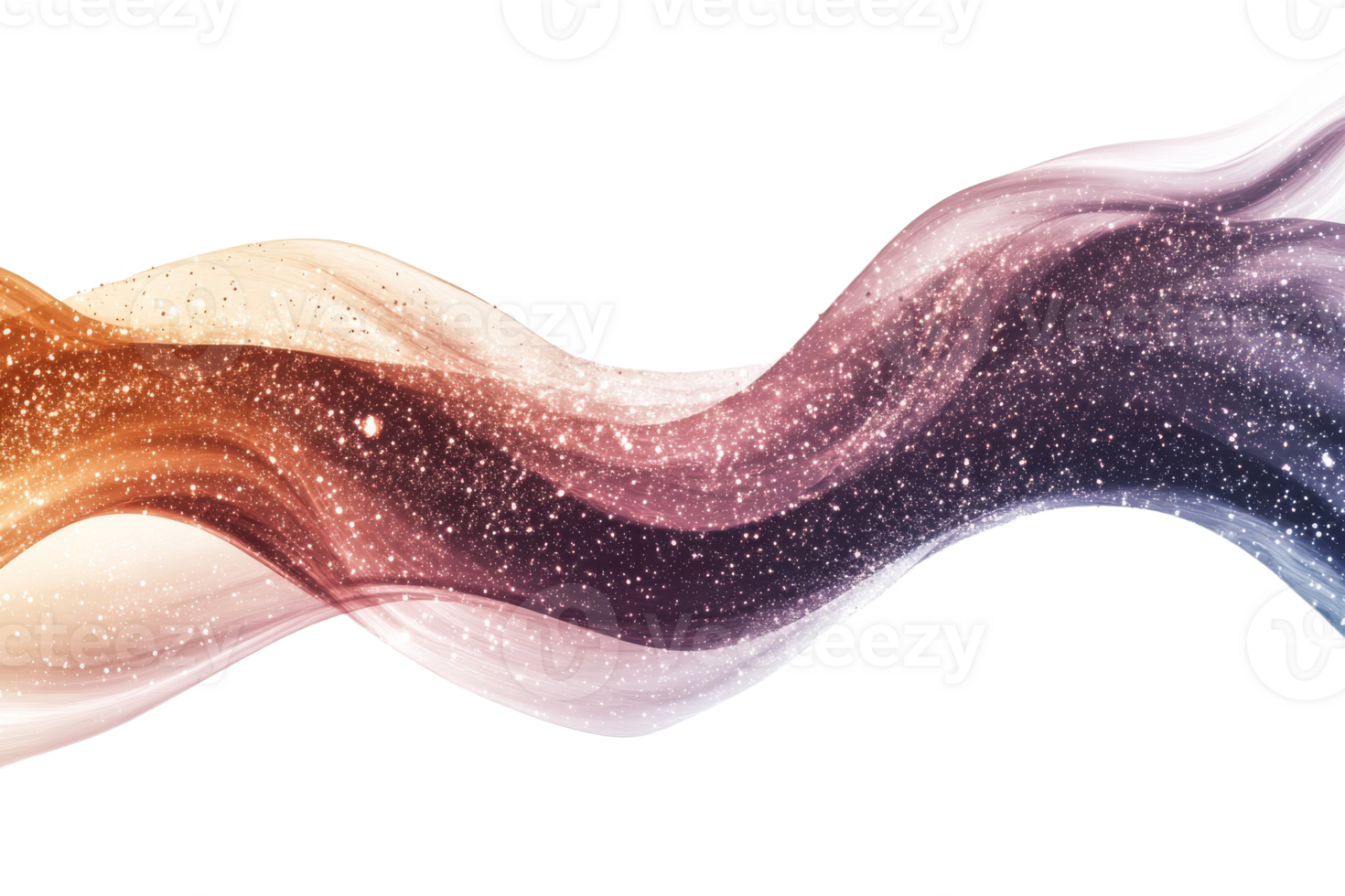 Abstract waves with sparkling particles in motion png