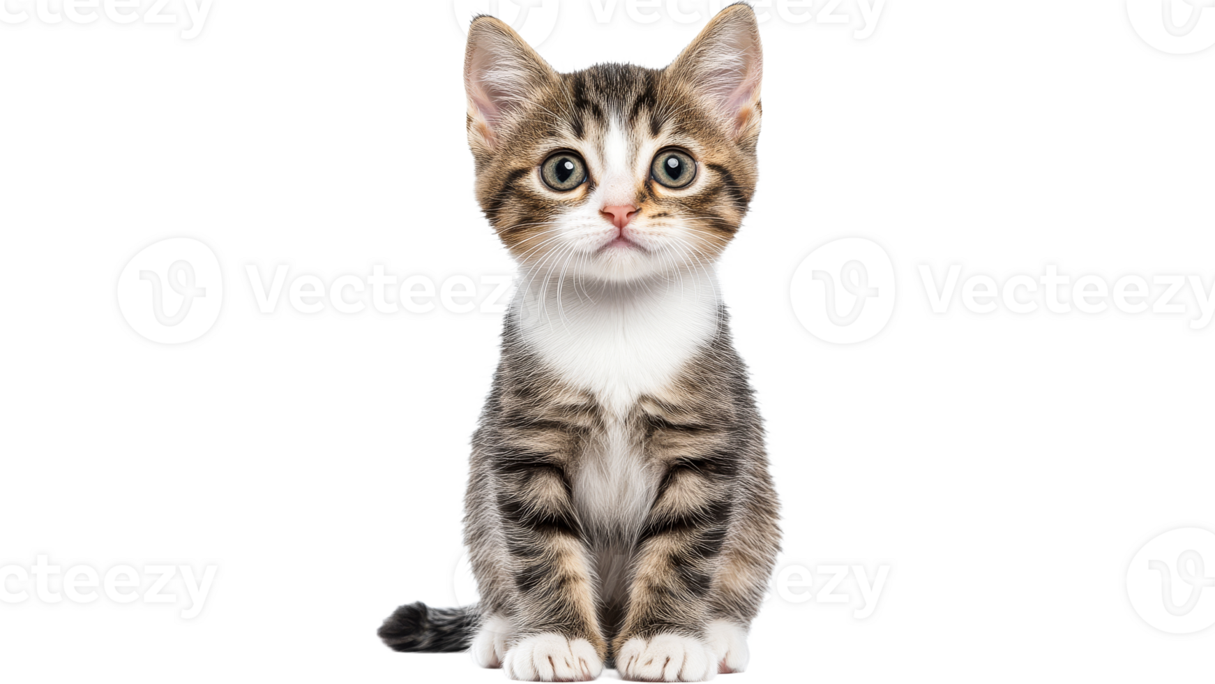 Cute little kitten sitting and looking curiously png