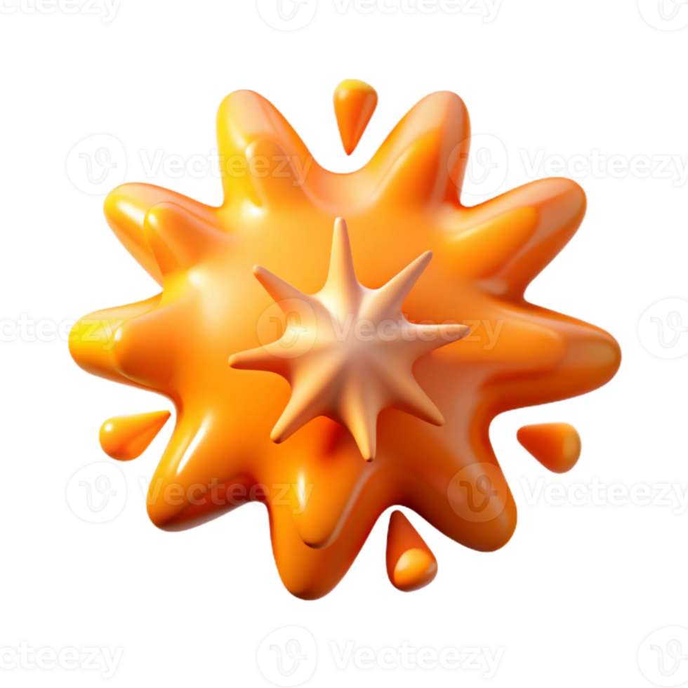 vibrant abstract Imagination Spark Isolated with Vibrant Orange Hues detailed png