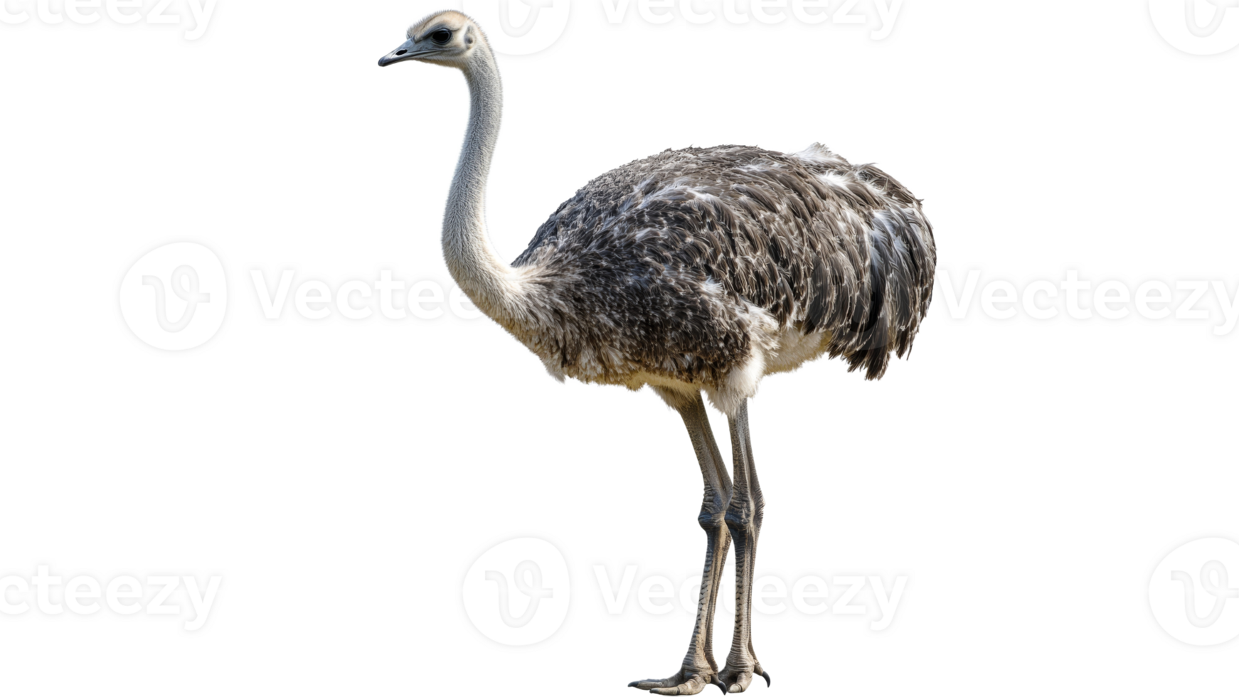Young ostrich standing alone on a white background png