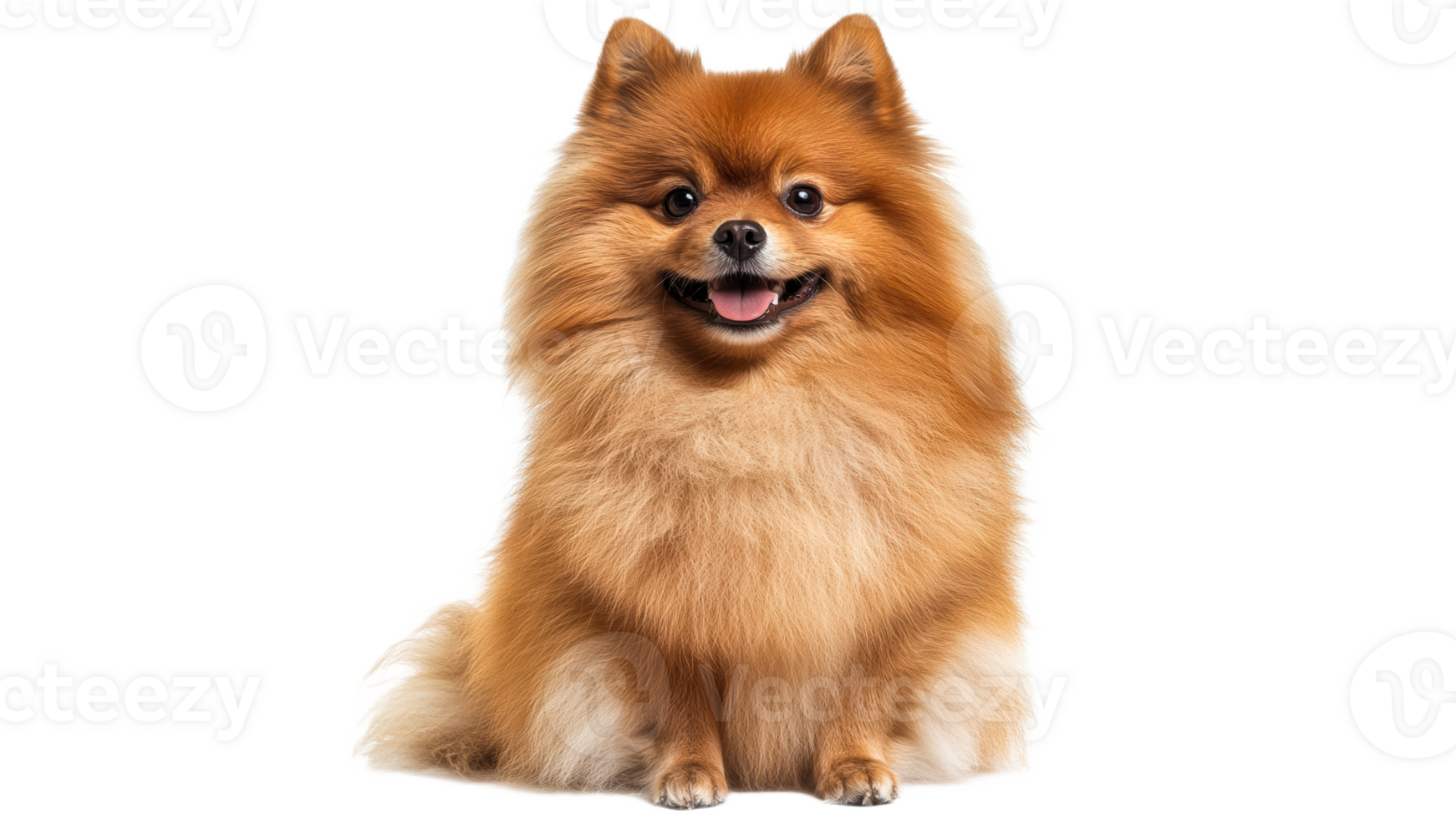 Smiling fluffy Pomeranian on white png