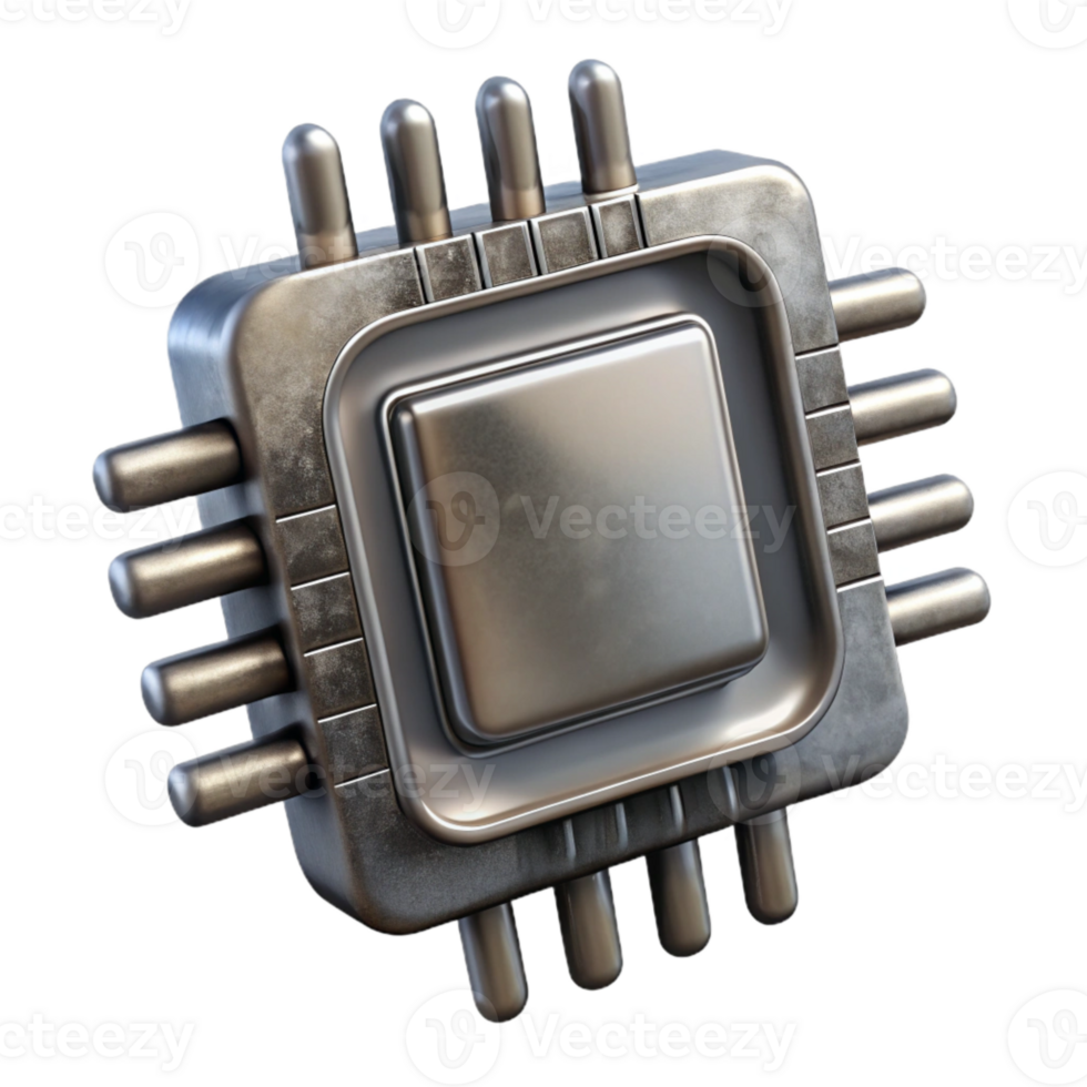 impressive traditional Implant Chip Metallic Render Isolated Element genuine png