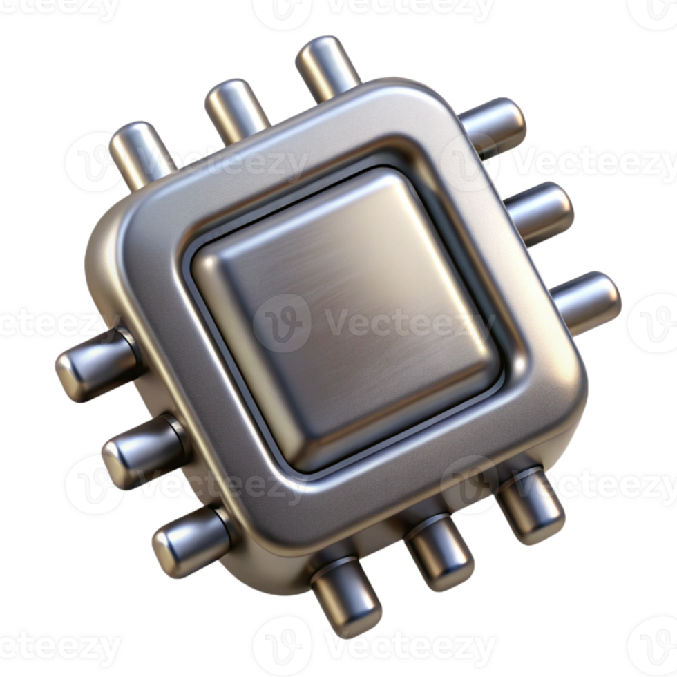 beautiful traditional Implant Chip Metallic Render Isolated Element exclusive png