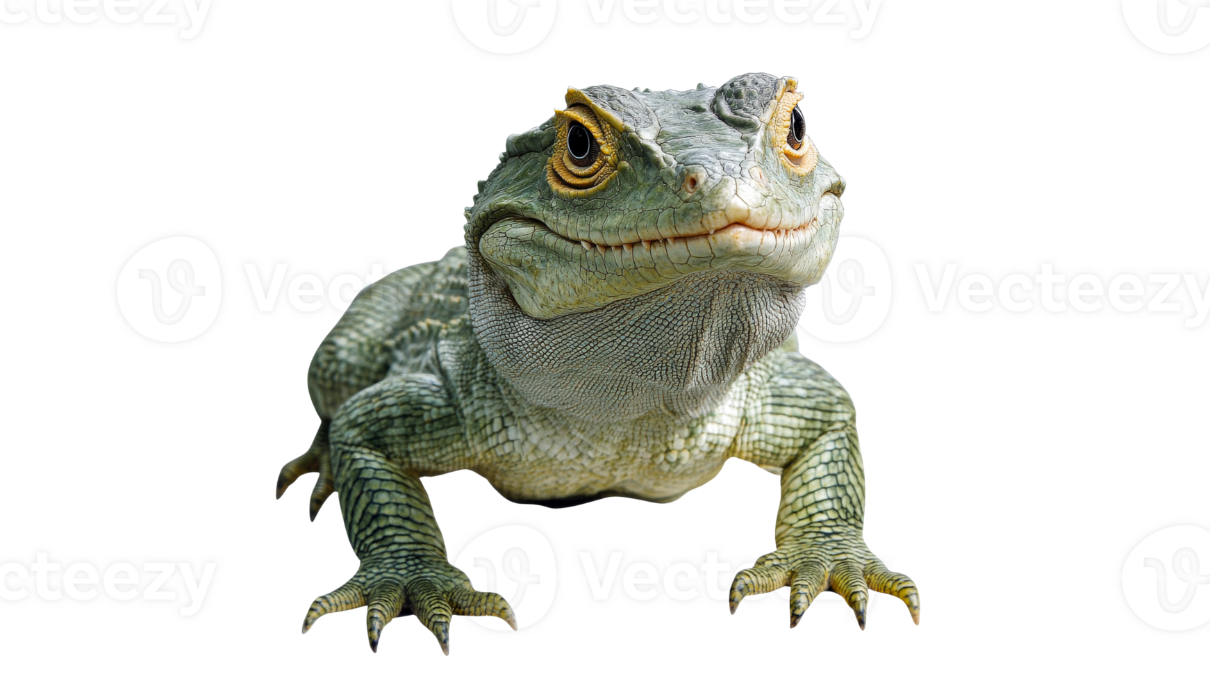 Unique green lizard basking under natural light png