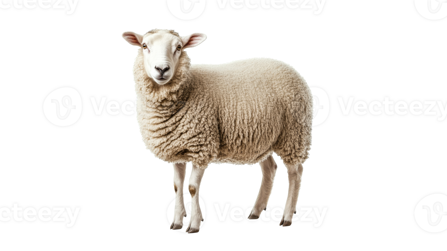 Sheep standing gracefully with a fluffy coat png
