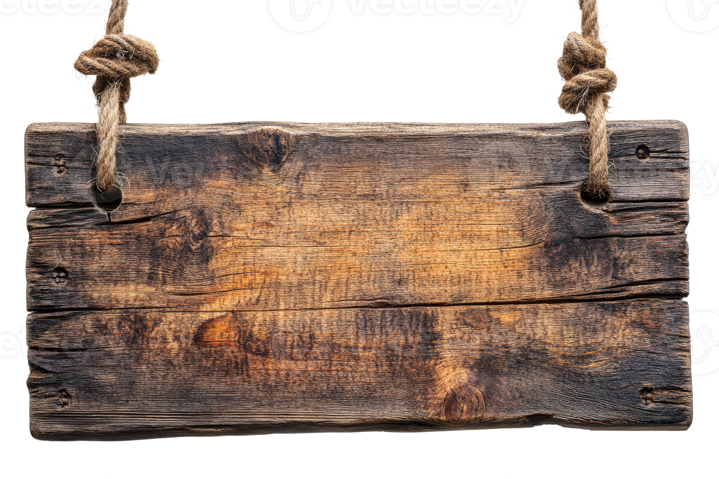 Rustic wooden sign hanging with twine rope png