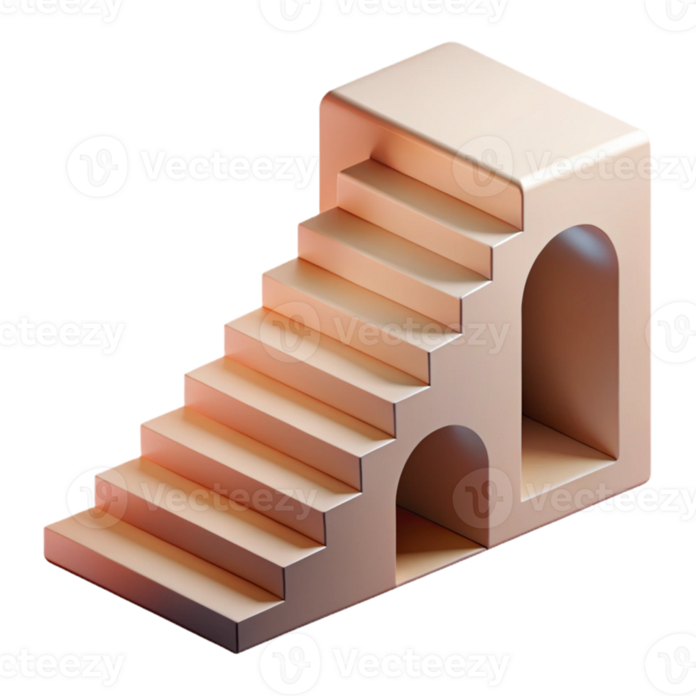 wonderful abstract Impossible Staircase Cutout with High Contrast Lighting high quality png