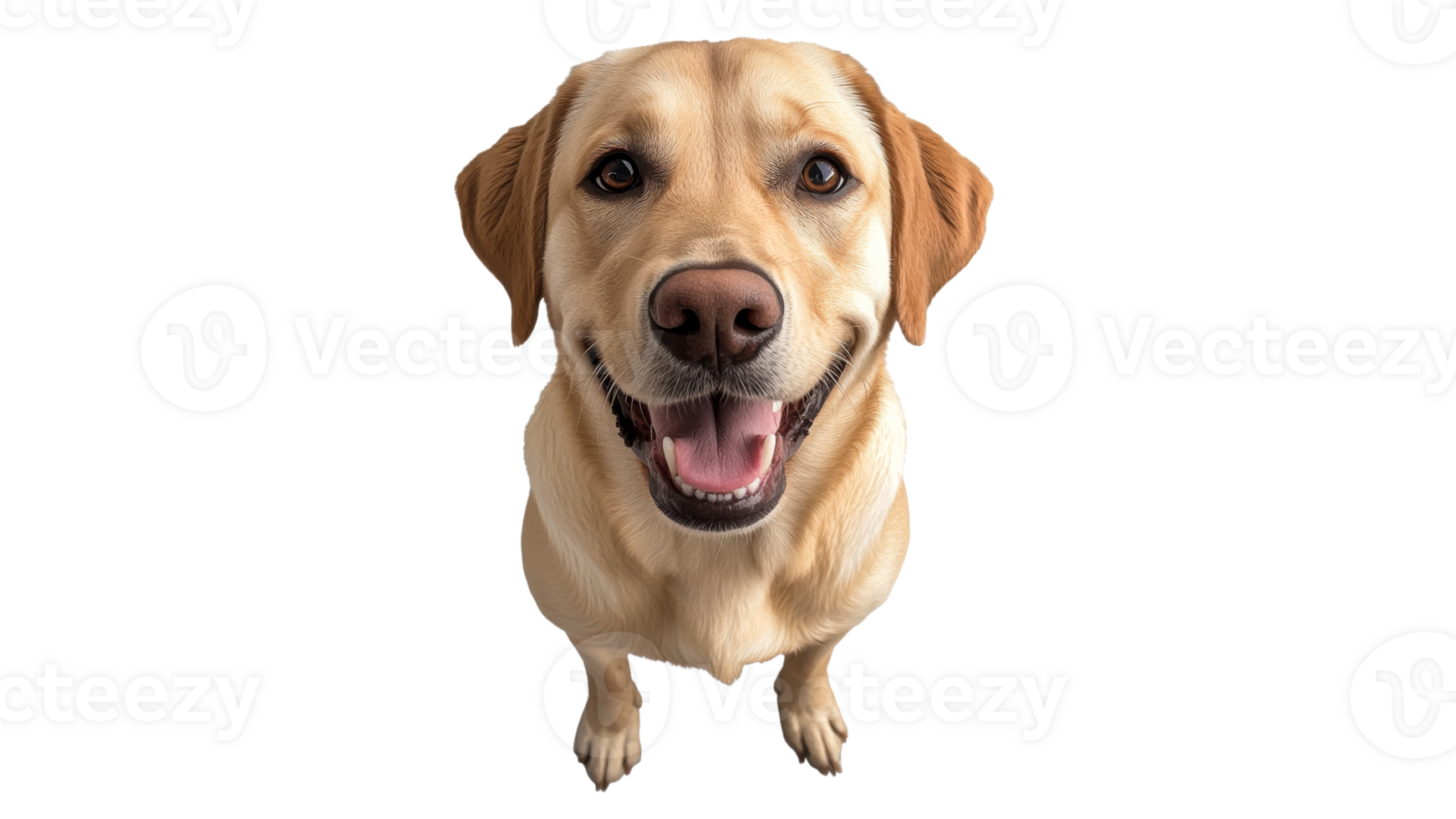Friendly labrador retriever with joyful expression png