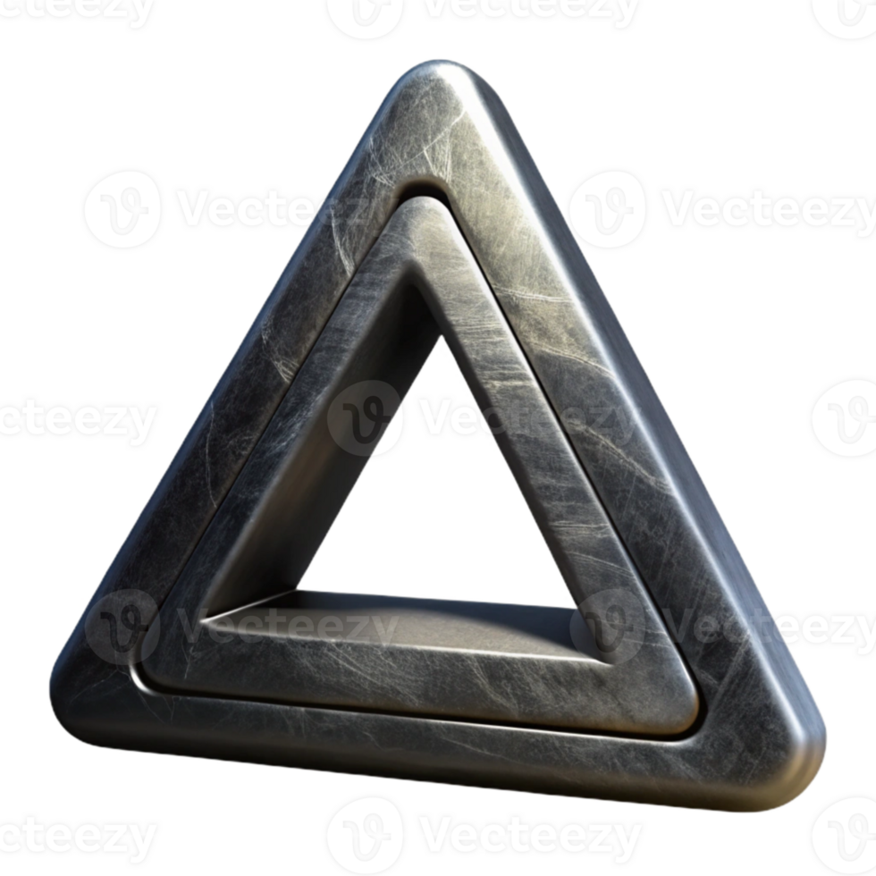 elegant contemporary Impossible Triangle with Bold Black Outline original png