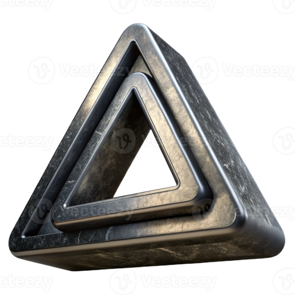 vibrant abstract Impossible Triangle with Bold Black Outline png