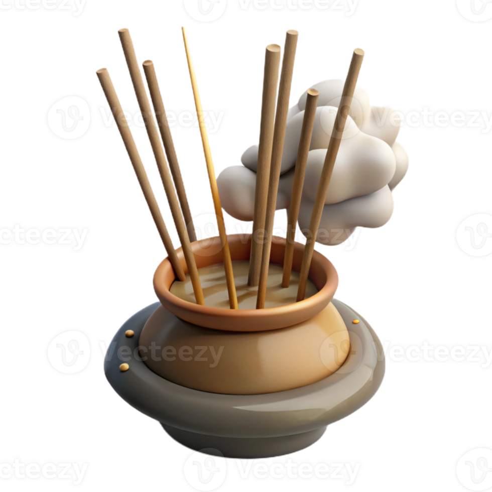 magnificent modern Incense Sticks Burning Cutout with Smoke high resolution png