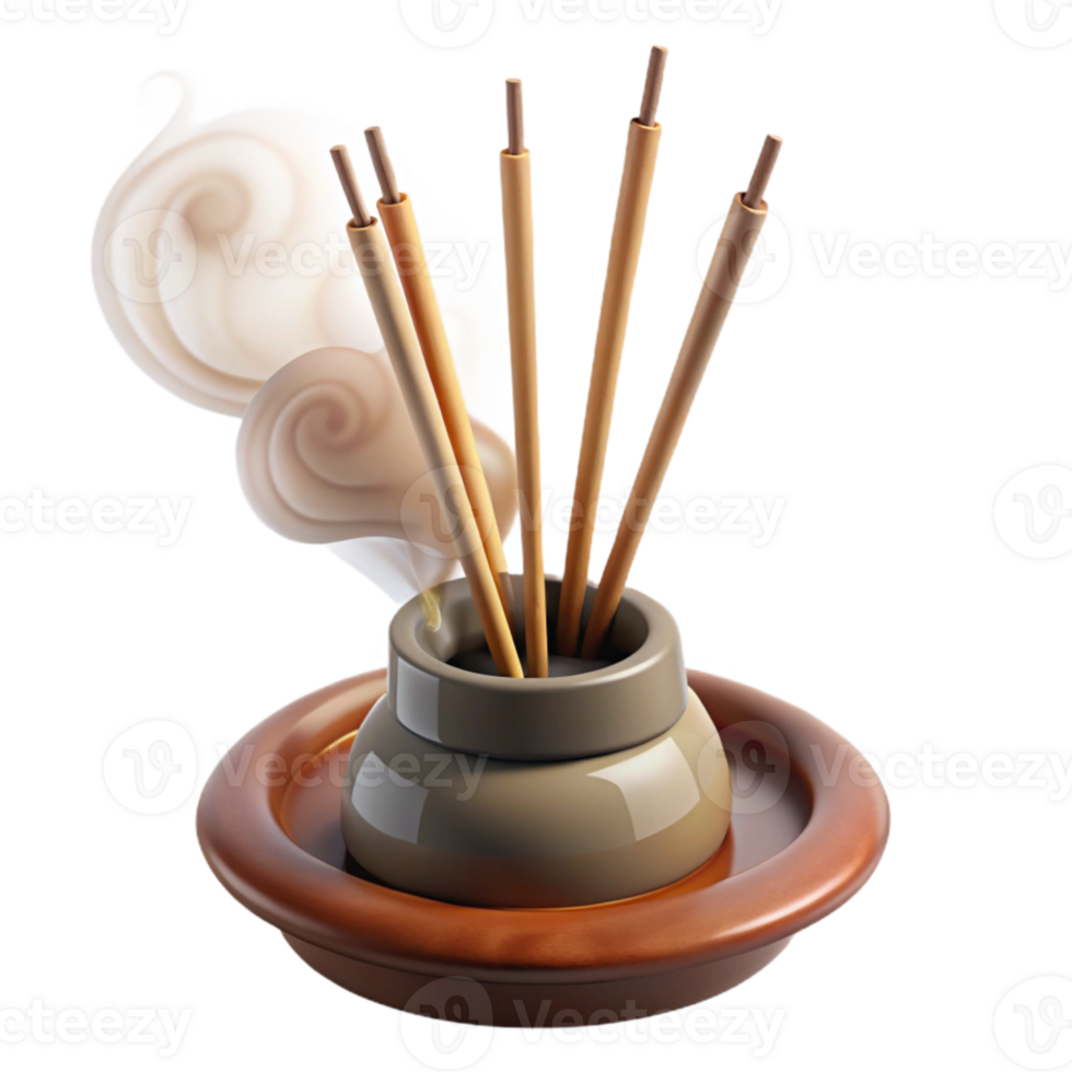 wonderful artistic Incense Sticks Burning Cutout with Smoke png