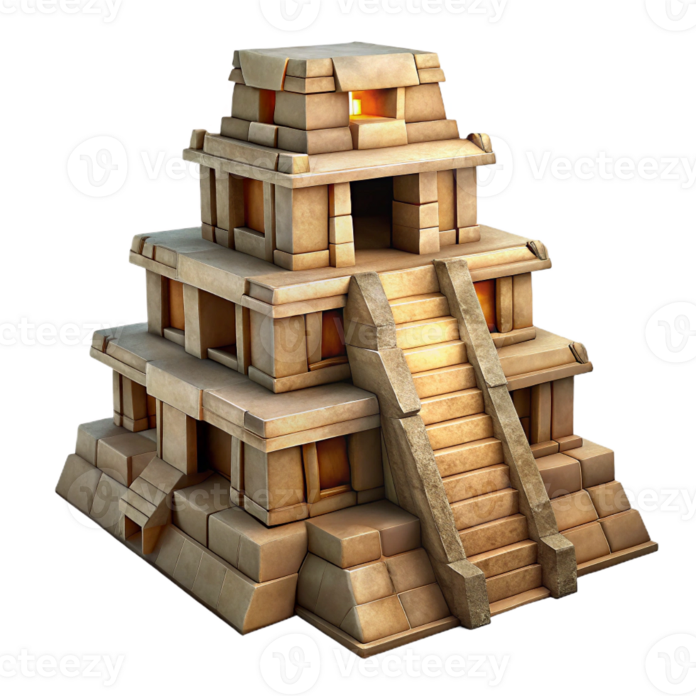 serene minimalist Inca Temple Ruins Cutout with Dramatic Lighting genuine png
