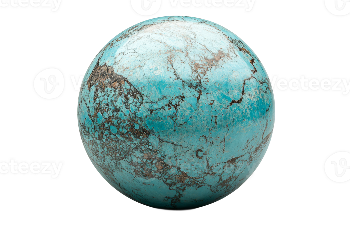 Turquoise sphere with unique textures png