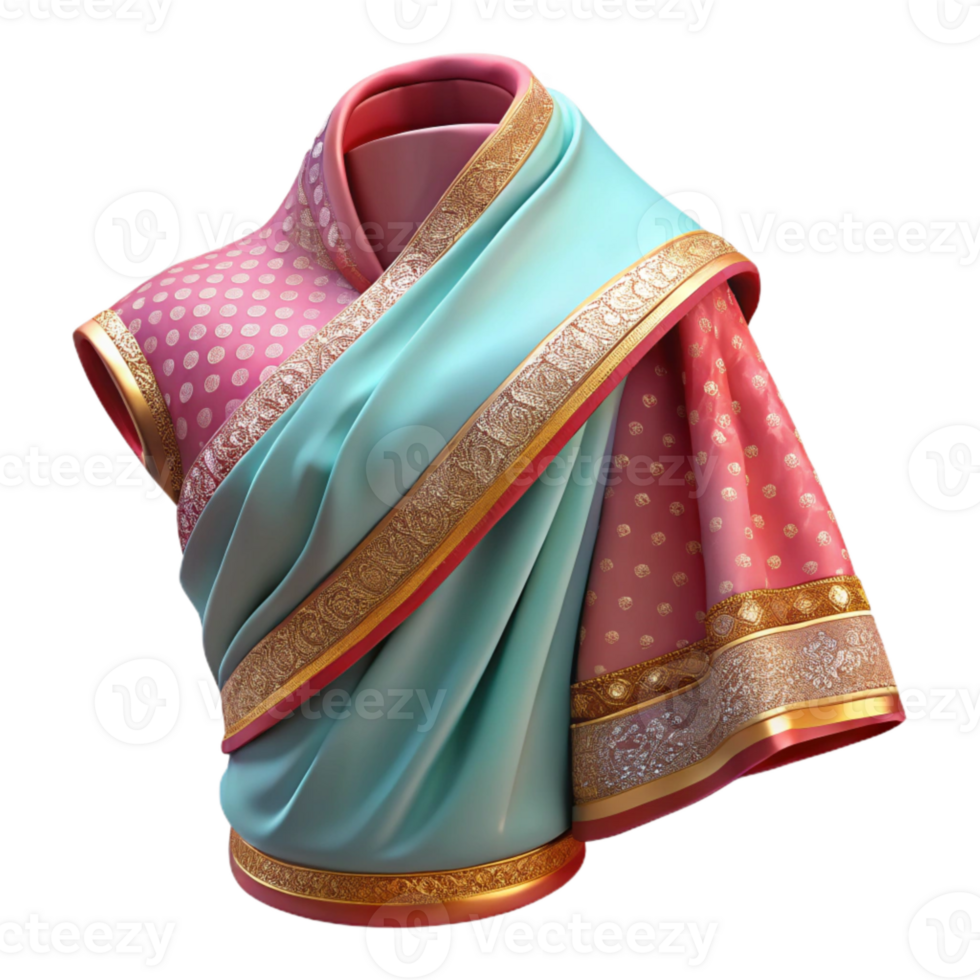 wonderful traditional Indian Sari Design Element Transparent original png