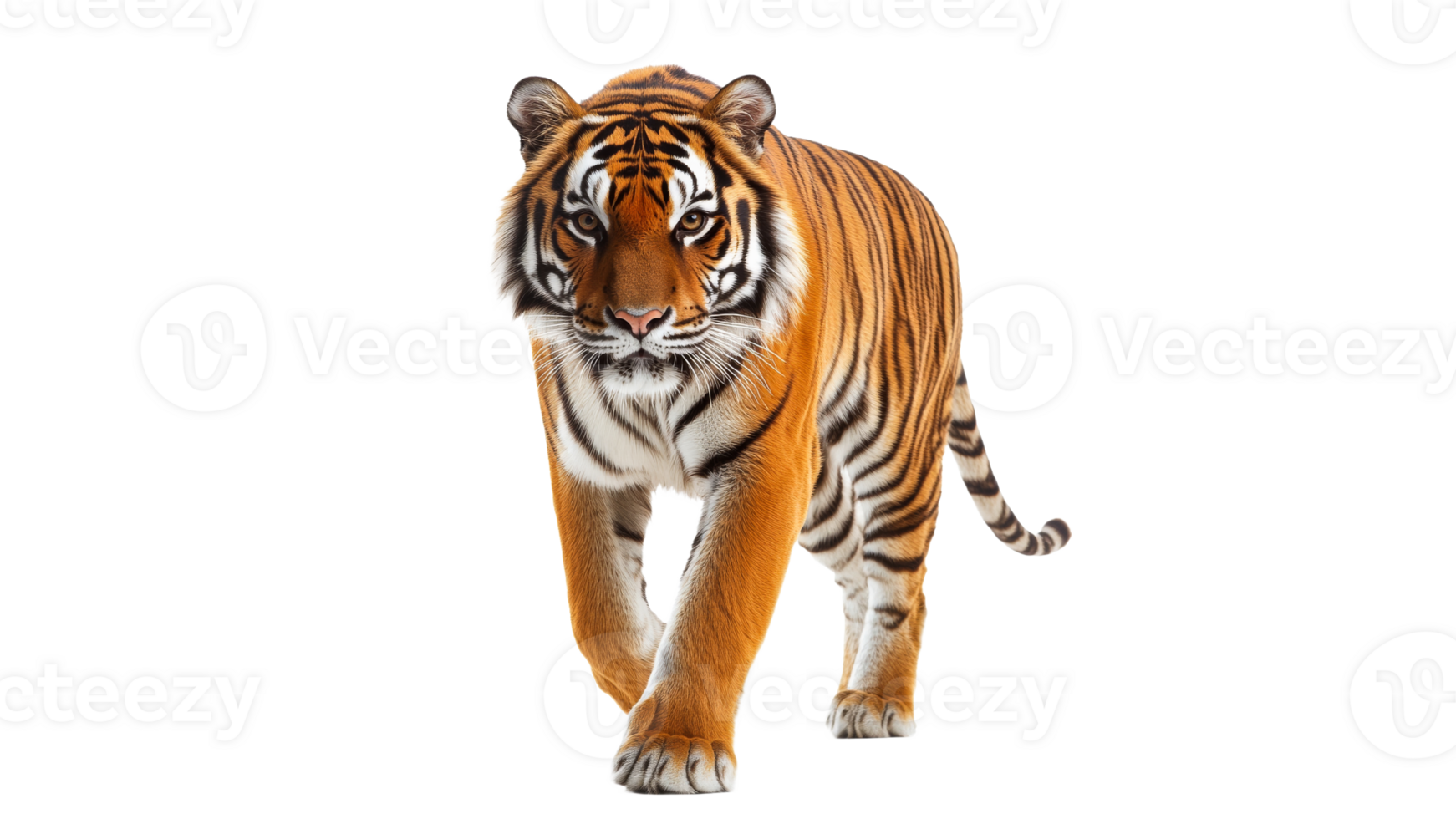 Majestic tiger walking gracefully in bright light png