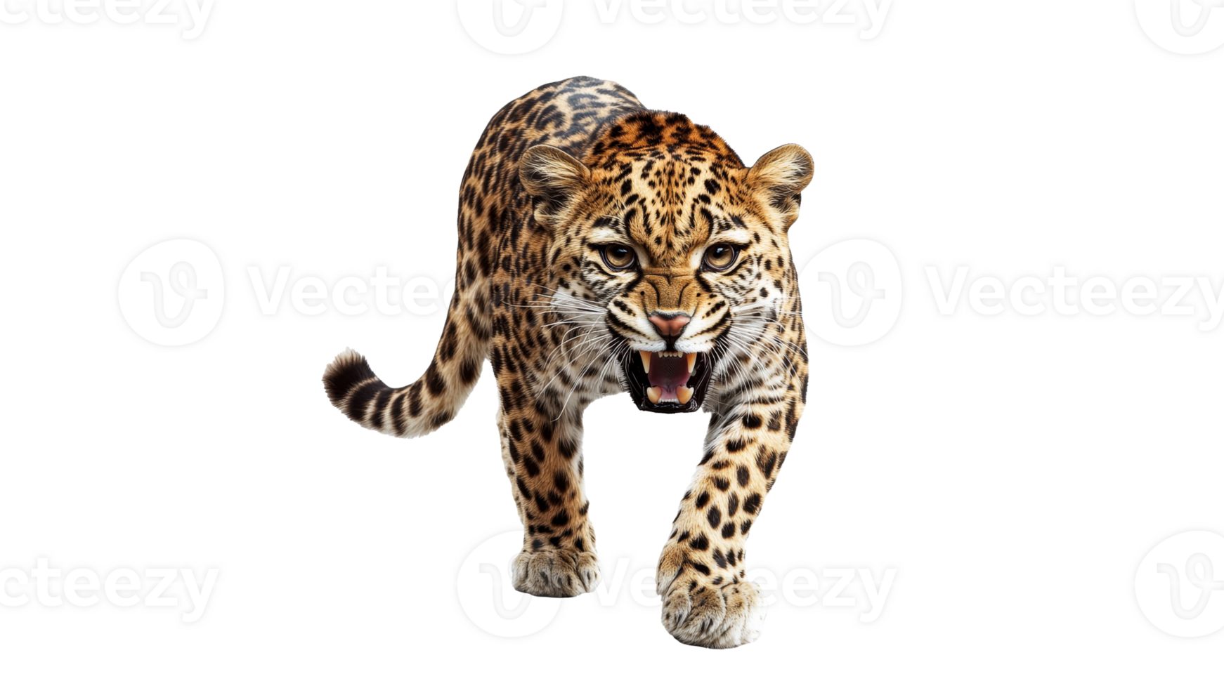 Leopard prowls in a fierce display of power png