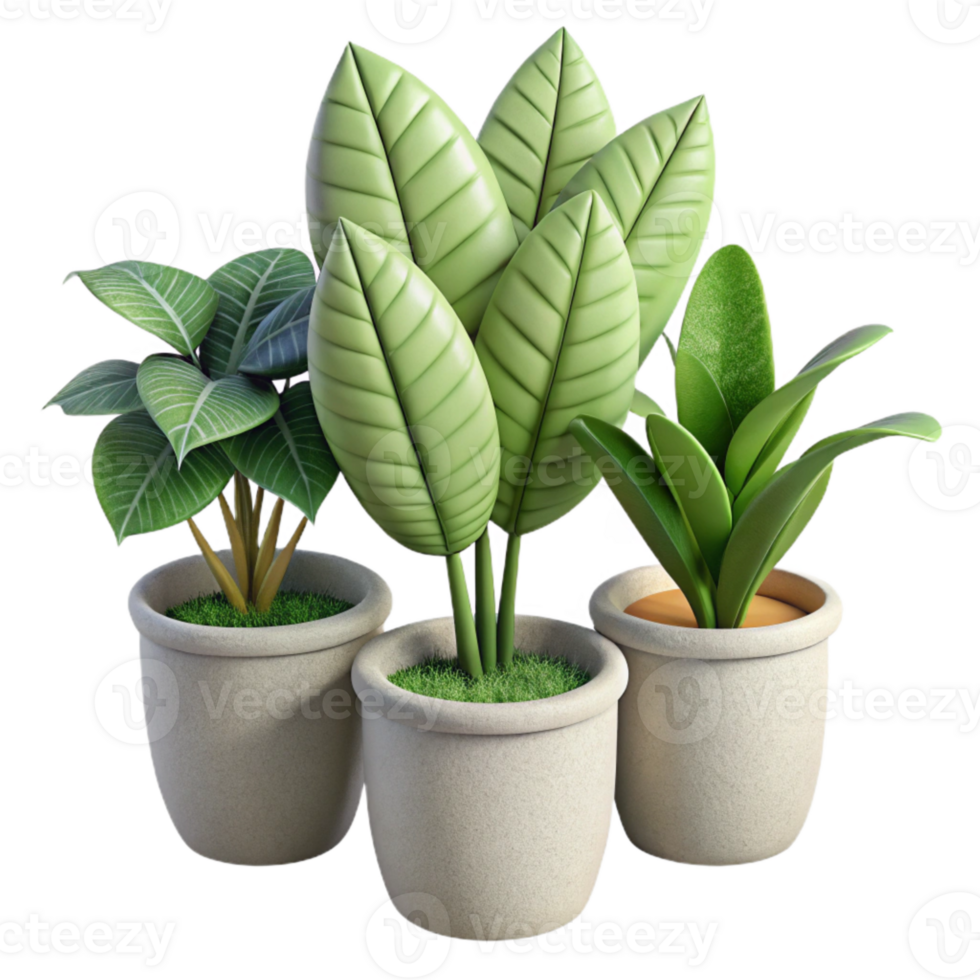 elegant traditional Indoor Plants Potted Various Types Transparent detailed png