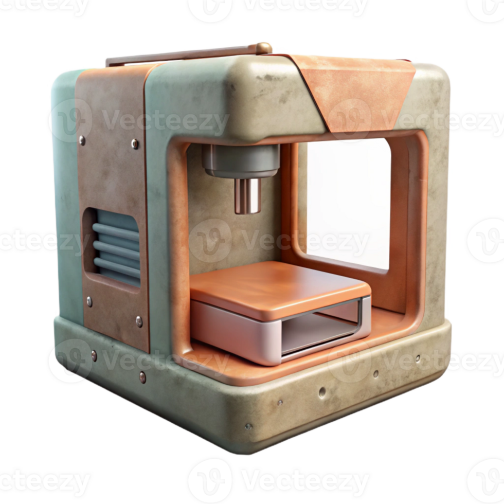 vibrant modern Industrial 3d Printer Front View Cutout high resolution png