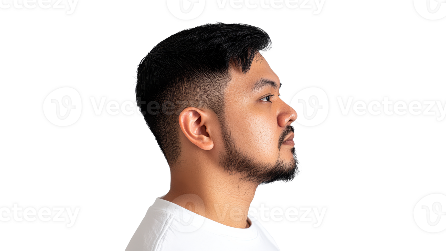 Profile view of a man with stylish haircut png