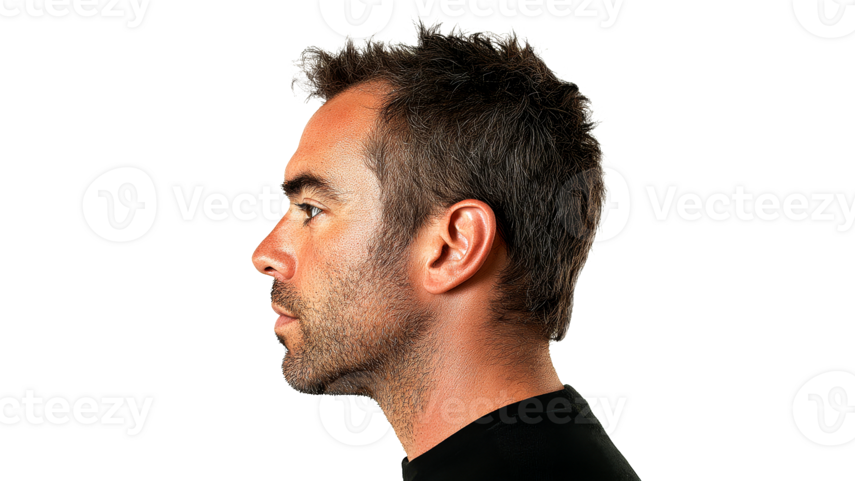 Profile view of a man with stylish hair png