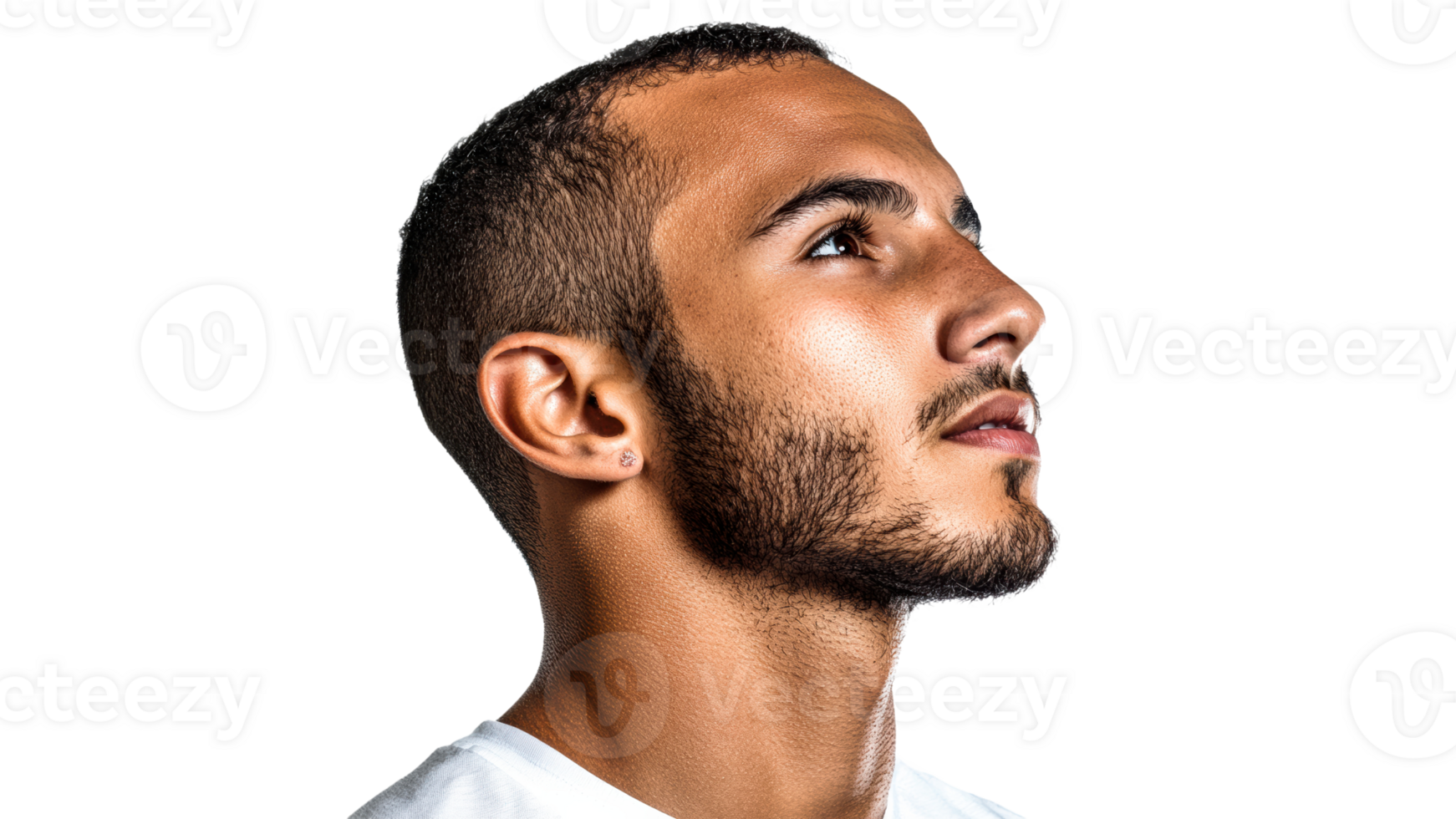 Young man looking thoughtfully to the side transparent png