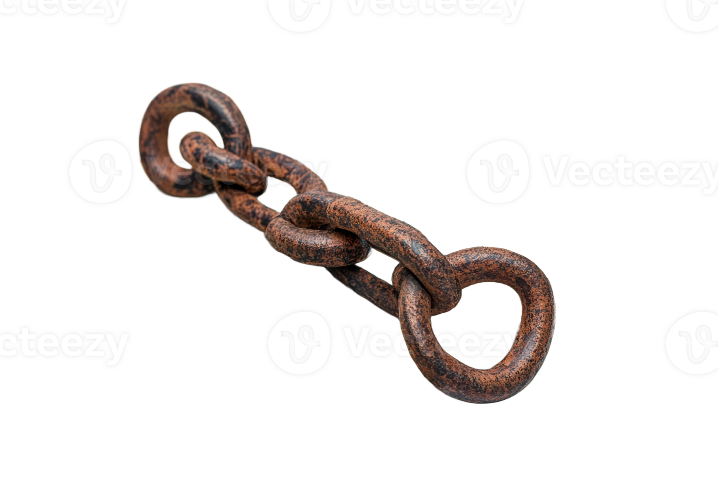 Heavy rusted chain link resting on a flat surface png