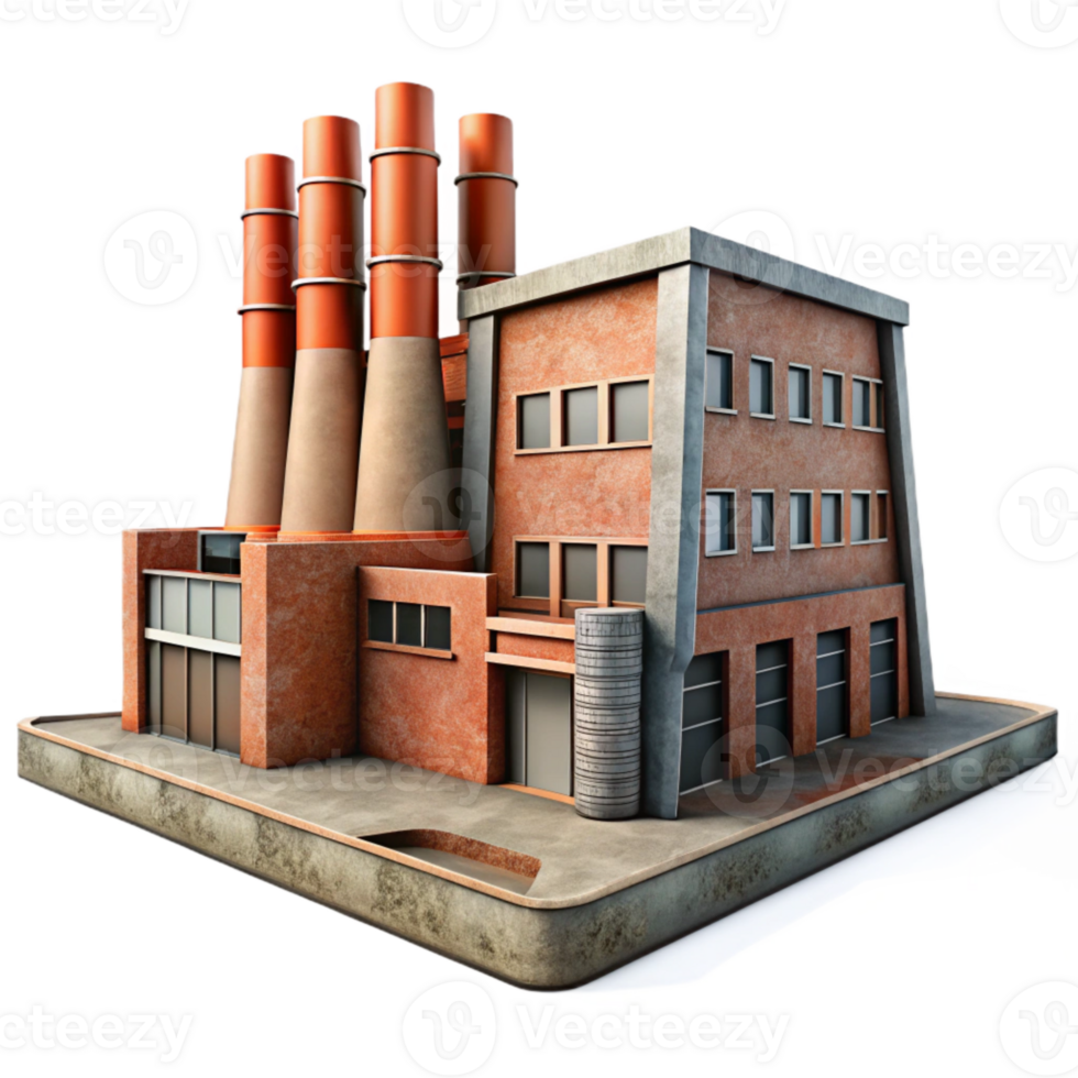 beautiful vintage Industrial Architecture Complex Side Angle Cutout png