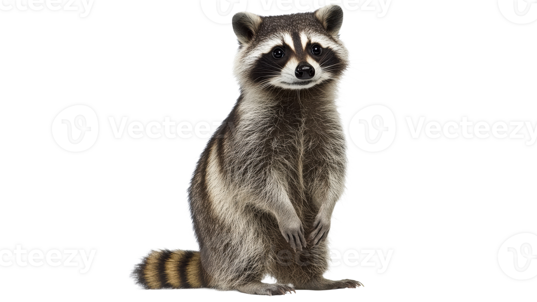 Raccoon standing on two legs outdoors png