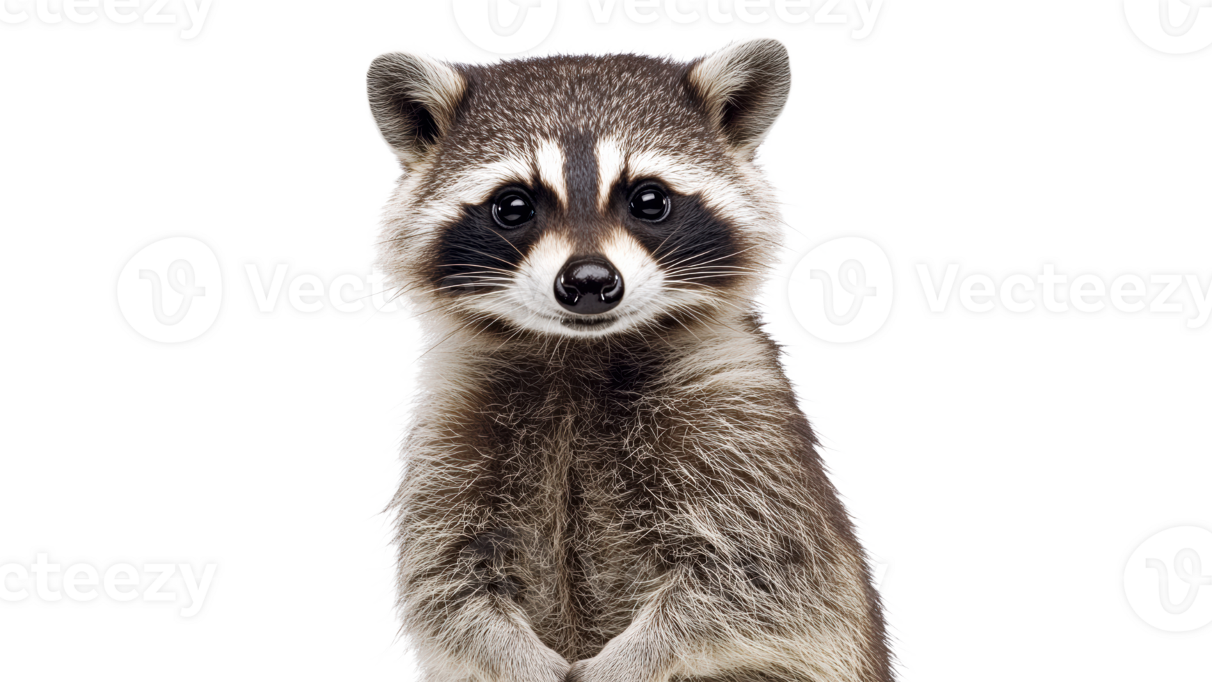 Cute raccoon with friendly expression png