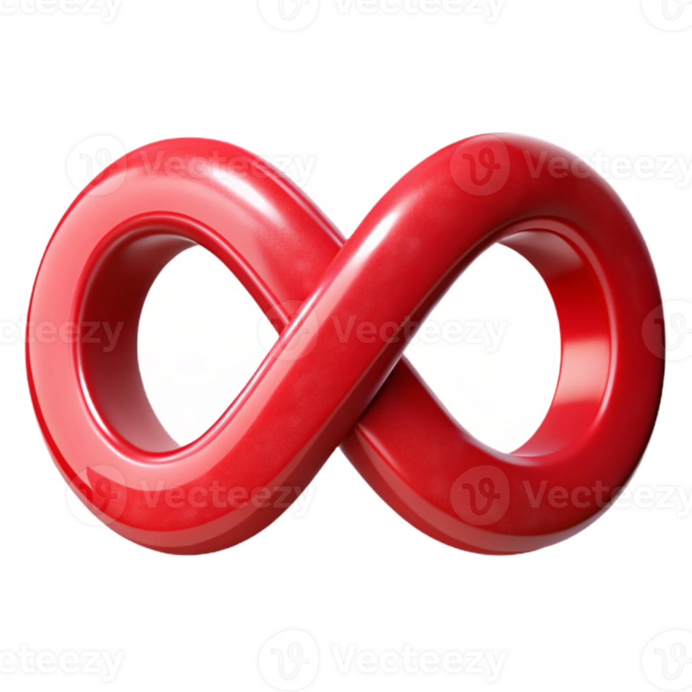 extraordinary traditional Infinite Loop Ribbon Symbol Red Color Transparent Background professional png