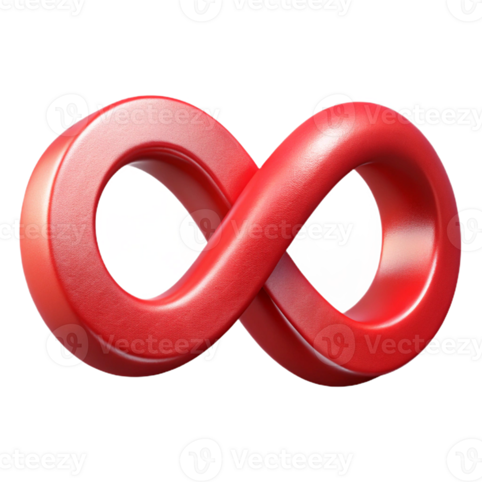 magnificent traditional Infinite Loop Ribbon Symbol Red Color Transparent Background high resolution png