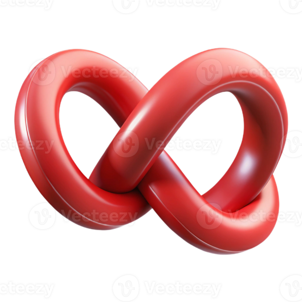 dramatic modern Infinite Loop Ribbon Symbol Red Color Transparent Background professional png