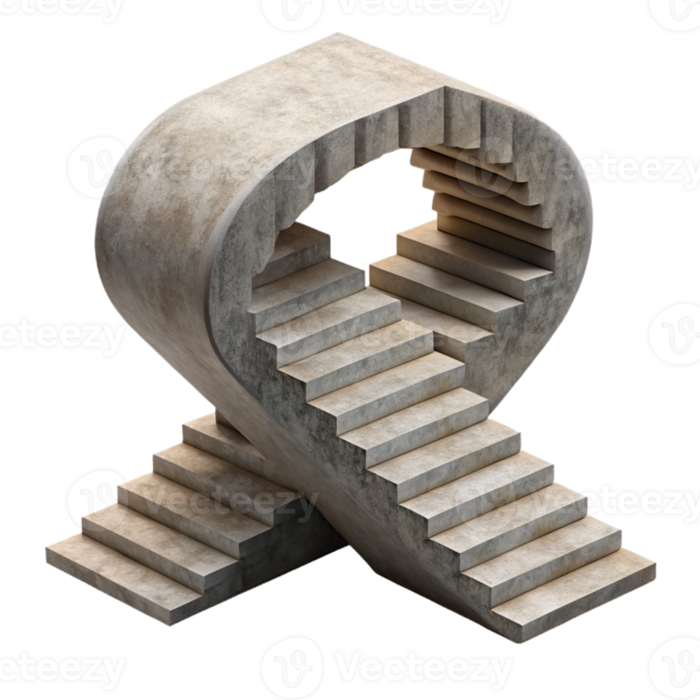 stunning creative Infinite Staircase Ascending Time Loop Isolated authentic png